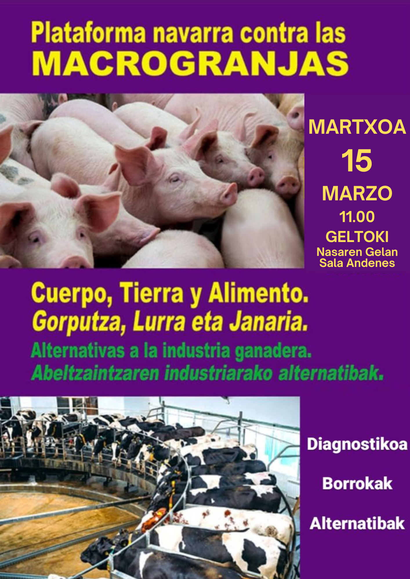 Jornada de debate y reflexión sobre las macrogranjas y la soberanía alimentaria